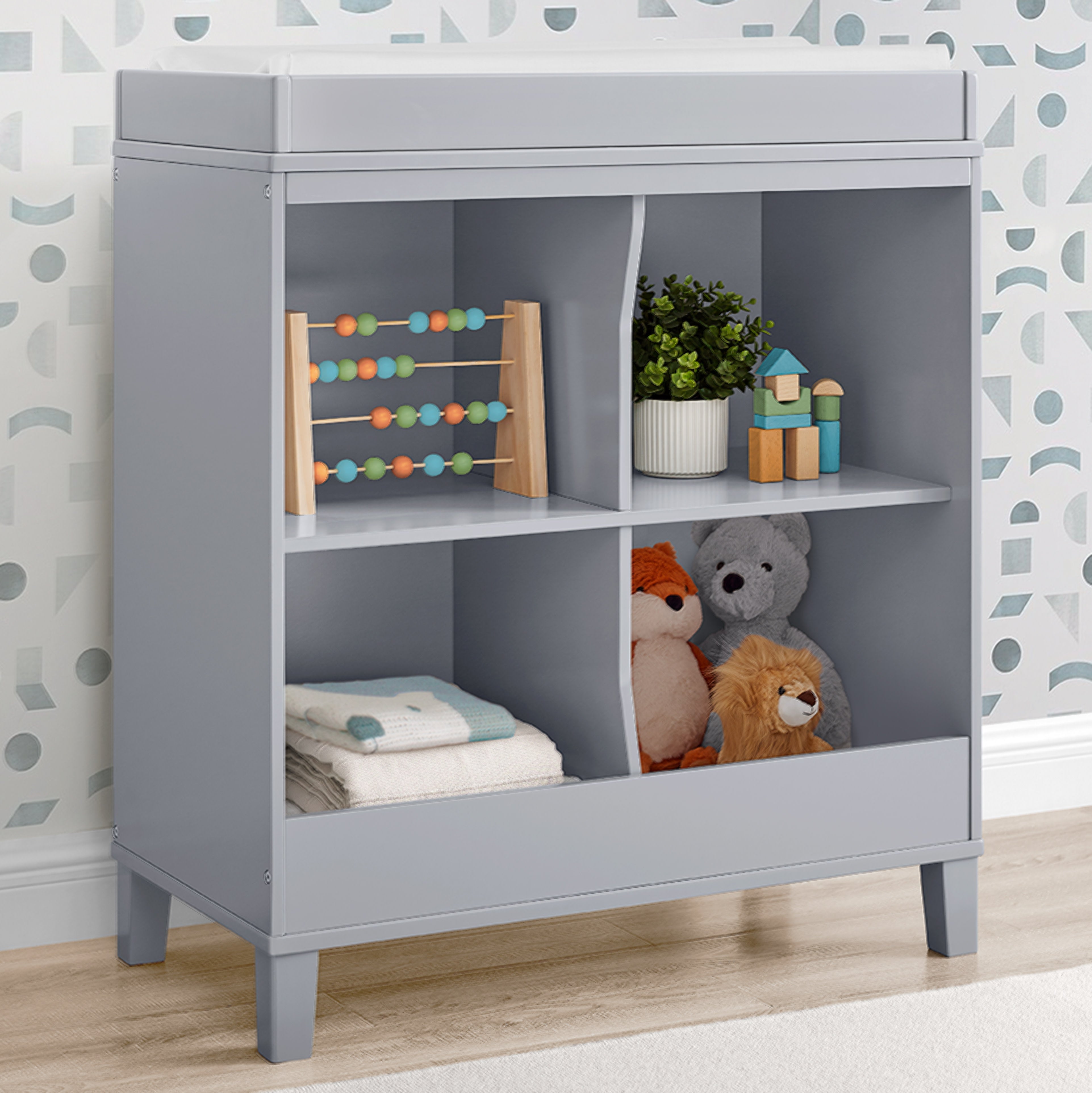 Huck Convertible Baby Changing Table - Nursery Dresser with Safety Rail & Storage | Perfect for Diaper Changes, Baby Care & Nursery Organization
