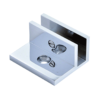 Perth Series Frameless Shower Screen Wall Bracket with Leg - No Drill Clamp for 10mm Glass - Polished Chrome - Perfect for Modern Bathroom Renovations & Glass Door Installations