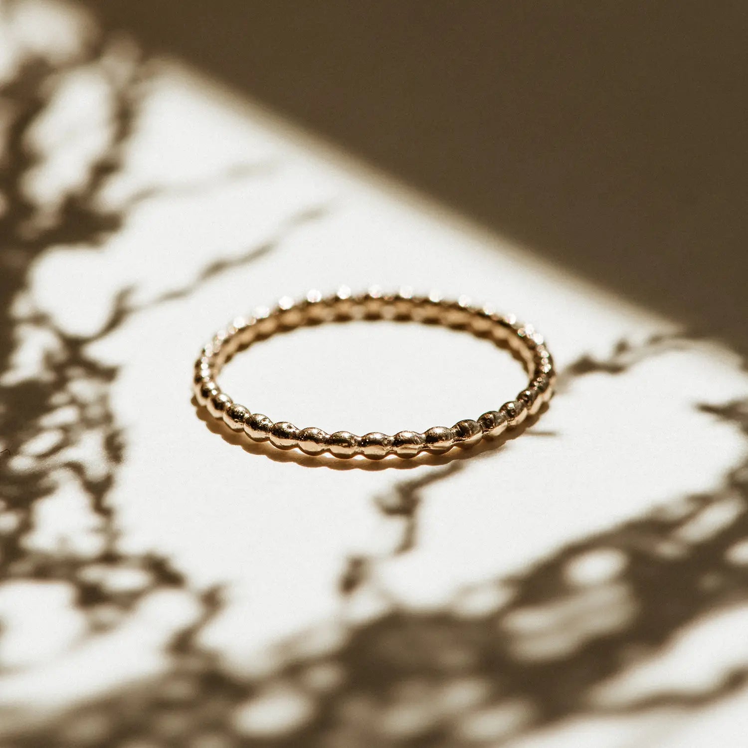 10K Yellow Gold Abacus Ring - Elegant Stackable Jewelry for Women, Perfect for Everyday Wear & Special Occasions