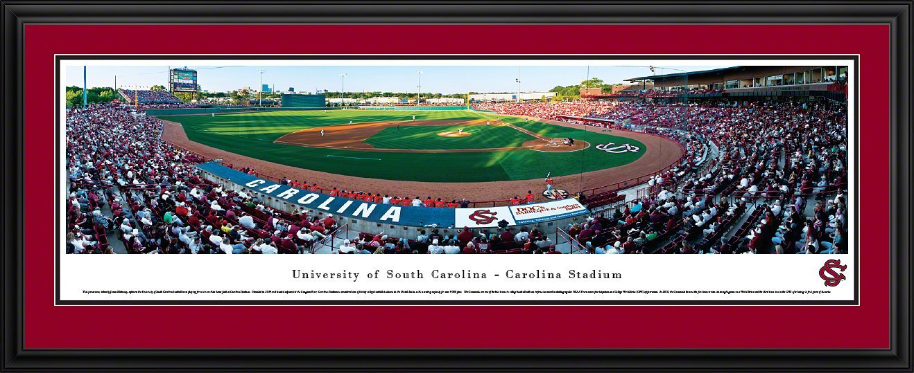 South Carolina Gamecocks Baseball Poster - Blakeway Panoramas College Sports Wall Art for Game Room, Dorm, or Office Decor
