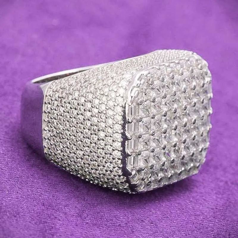 7 Ring 14K White Gold VVS Iced Out Diamond Moissanite - Luxury Wedding Band for Women, Perfect for Engagement, Anniversary & Special Occasions