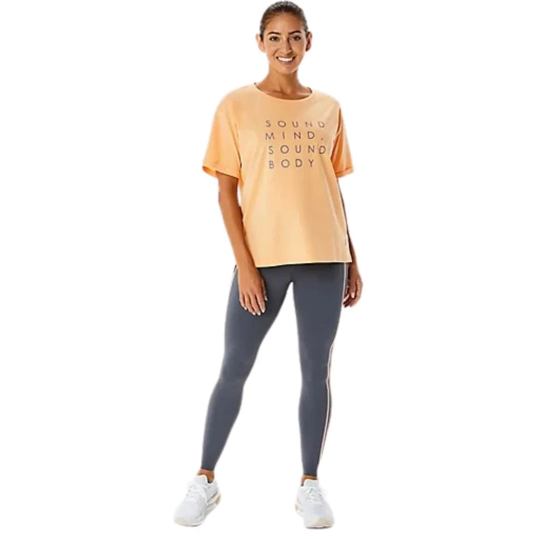 ASICS Women's Relaxed Fit Graphic Training Tee - Soft Core Comfort for Gym, Running & Casual Wear