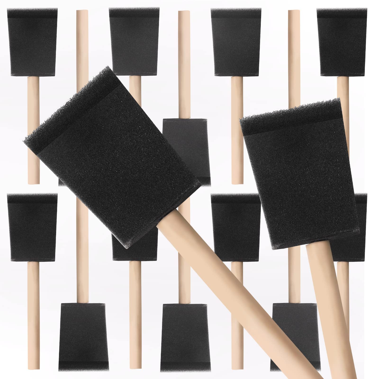 YiBaiBrush - 20 Pack 2 Inch Foam Paint Brushes for Painting, Staining & Crafts | High-Quality Sponge Brushes for DIY, Home Decor & Art Projects