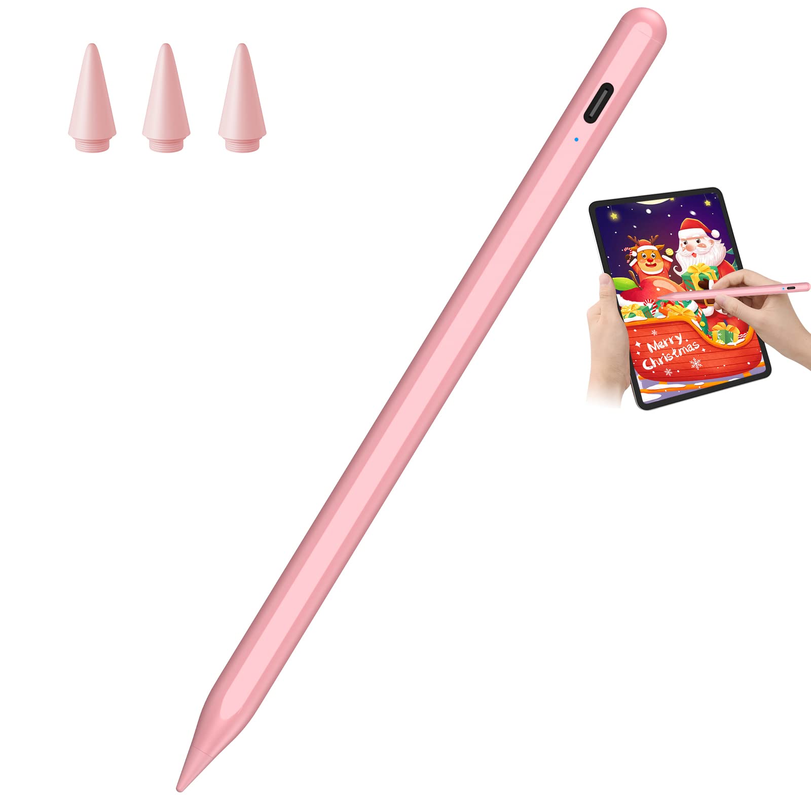 Fast Charging Stylus Pen for iPad 9th & 10th Generation - 5X Quick Charge Digital Pencil Compatible with iPad Pro 11/12.9 Inch (2018-2023), iPad 6-10 Gen, iPad Mini 5-6, iPad Air 3-5 - Pink - Perfect for Drawing, Note Taking & Professional Design Work