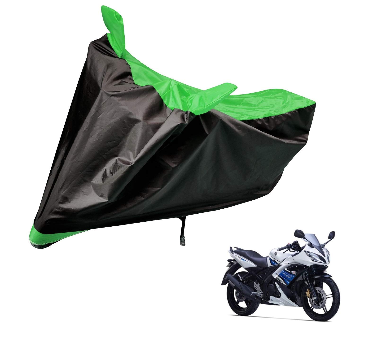 Waterproof Yamaha YZF R15 S Motorcycle Cover - Durable Bike Body Protector for Outdoor & Indoor Use (Black, Green) - Perfect for Garage Storage, Travel & Weather Protection