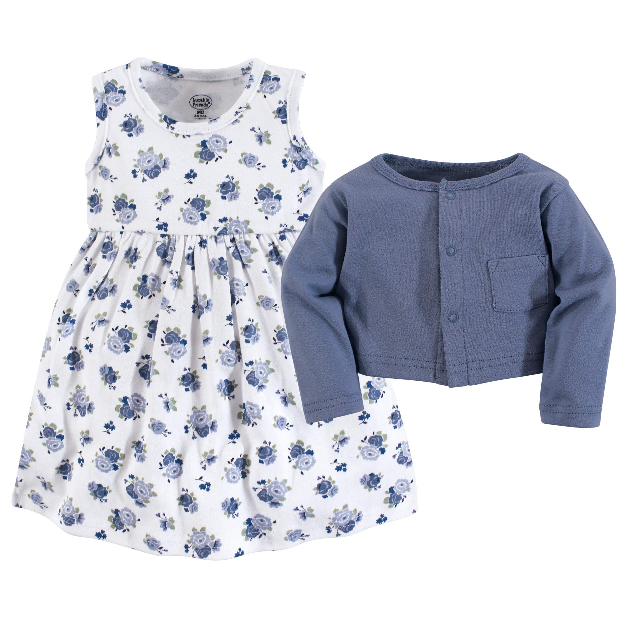 Adorable Baby Girls Dress and Cardigan Set - Soft Cotton Outfit for Newborn Toddler - Perfect for Photoshoots, Birthday Parties & Special Occasions