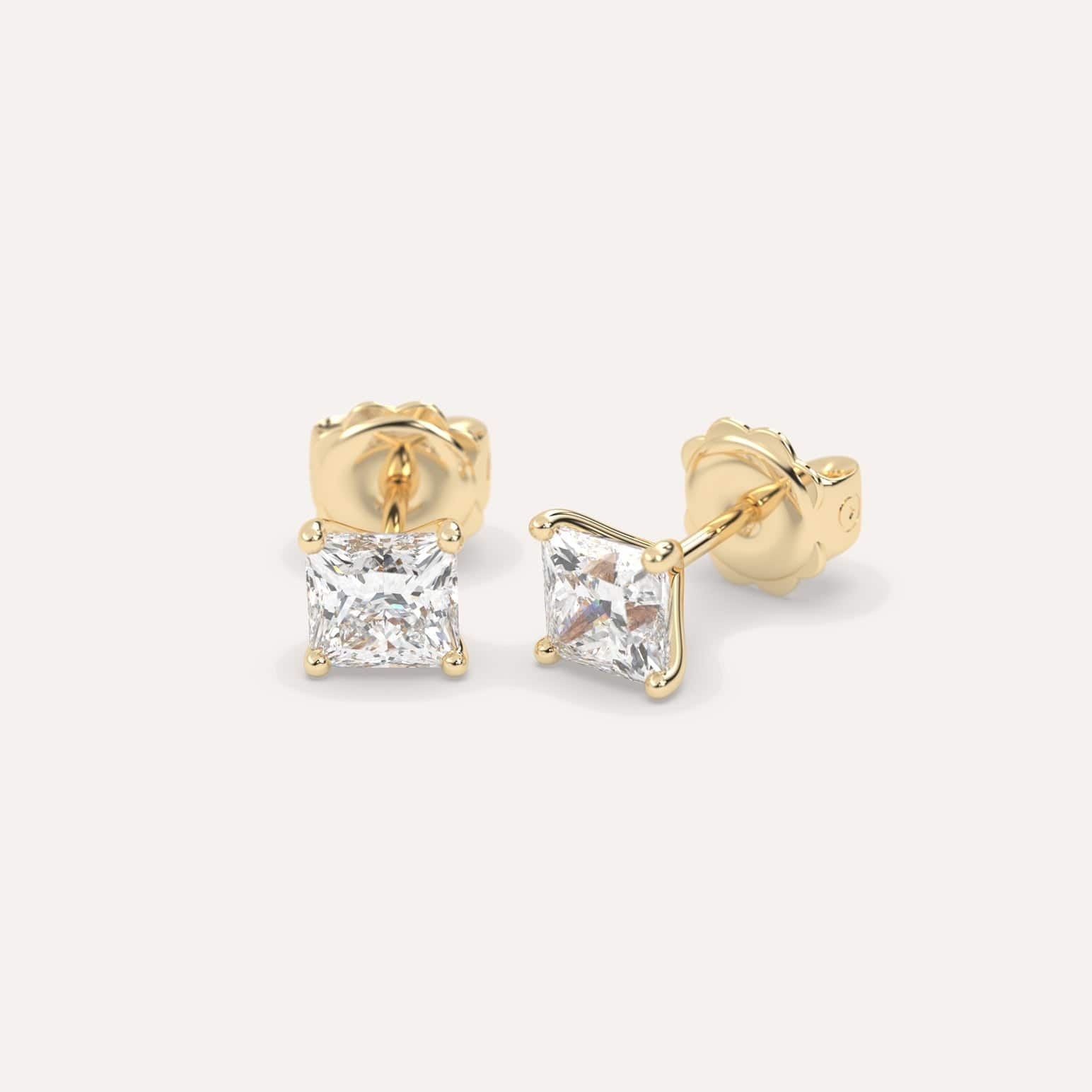 2 Carat Princess Cut Diamond Stud Earrings for Women - 14K White Gold Dangle Earrings - Perfect for Weddings, Anniversaries & Special Occasions