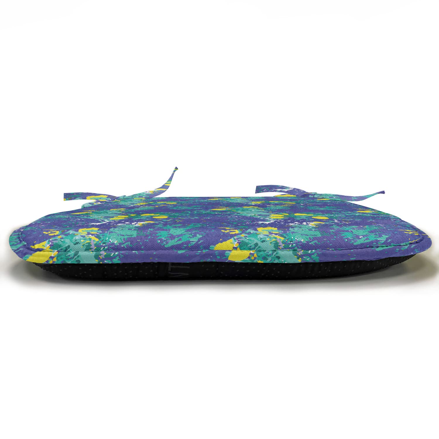Handmade Anti-Slip Seat Cushion Set of 12 - 16x16 Inch Dark Lavender Yellow Paint Splatter Design for Kitchen, Dining & Patio Chairs - Durable & Stylish Home Decor