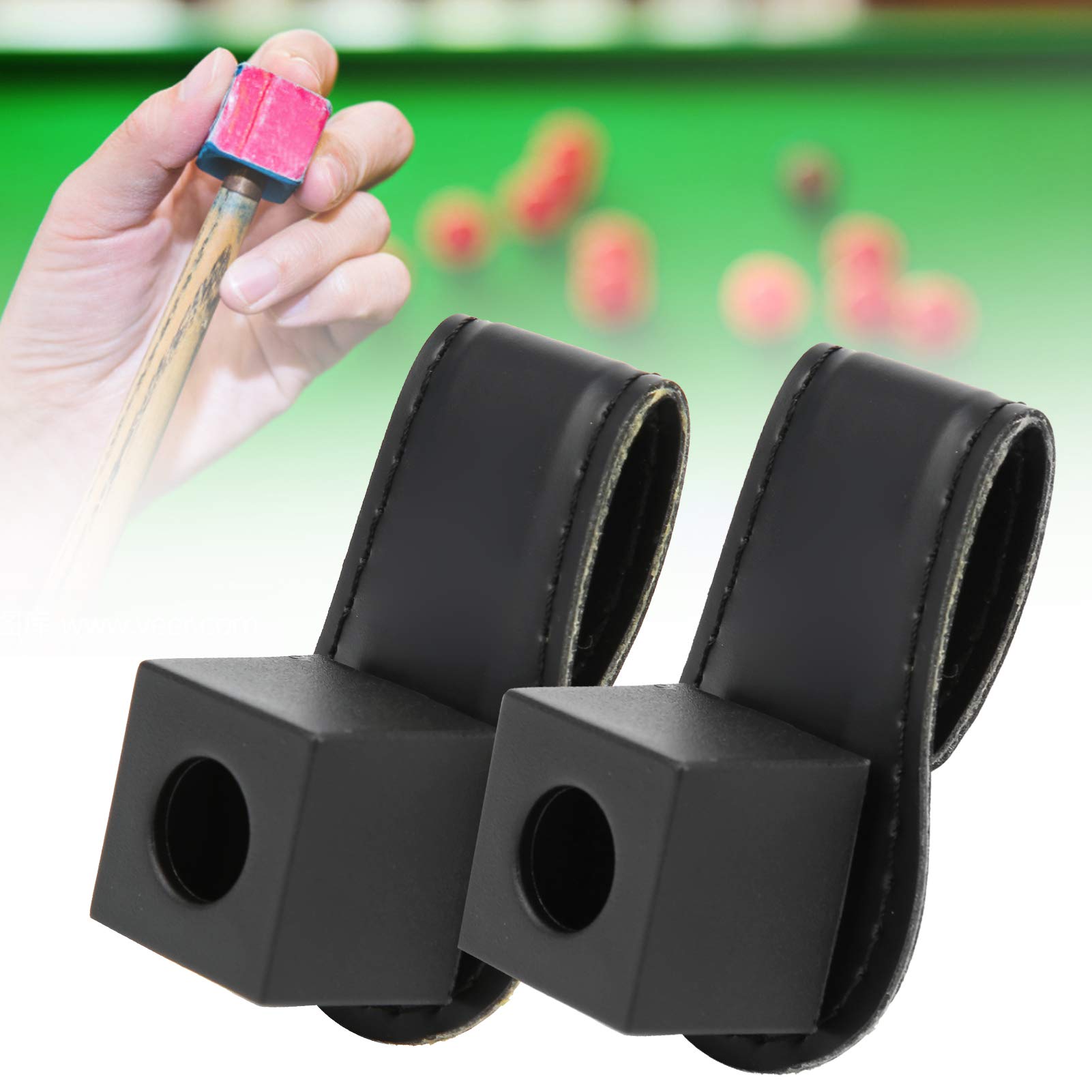 2Pcs Magnetic Billiard Chalk Holder - Compact Pool Cue Chalk Clip with Belt Attachment | Durable Stitched Design for Billiards Accessories & Cosmetic Supplies | Perfect for Pool Halls, Home Game Rooms & Professional Players