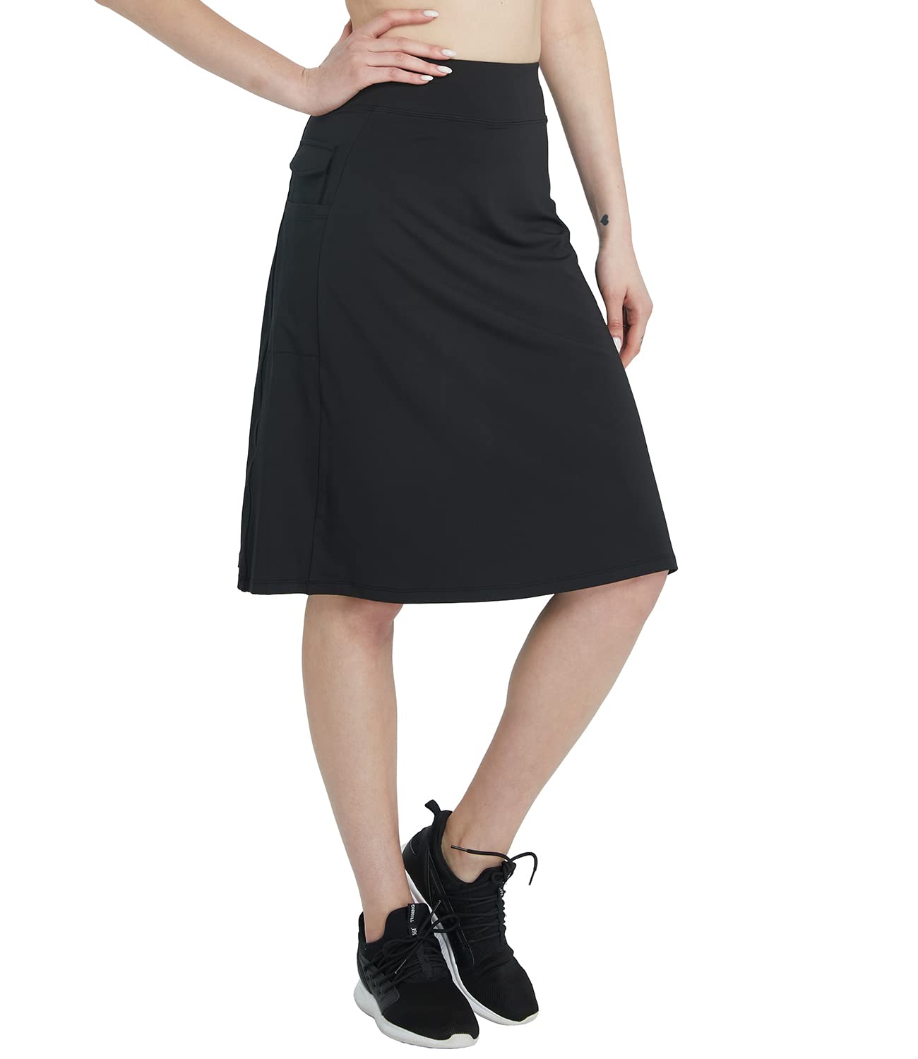 Women's High Waist Athletic Midi Skirt with Pockets - Side Slit Design for Sports & Casual Wear - Modest Maxi Straight Skirt for Running, Yoga, Gym & Everyday Outfits