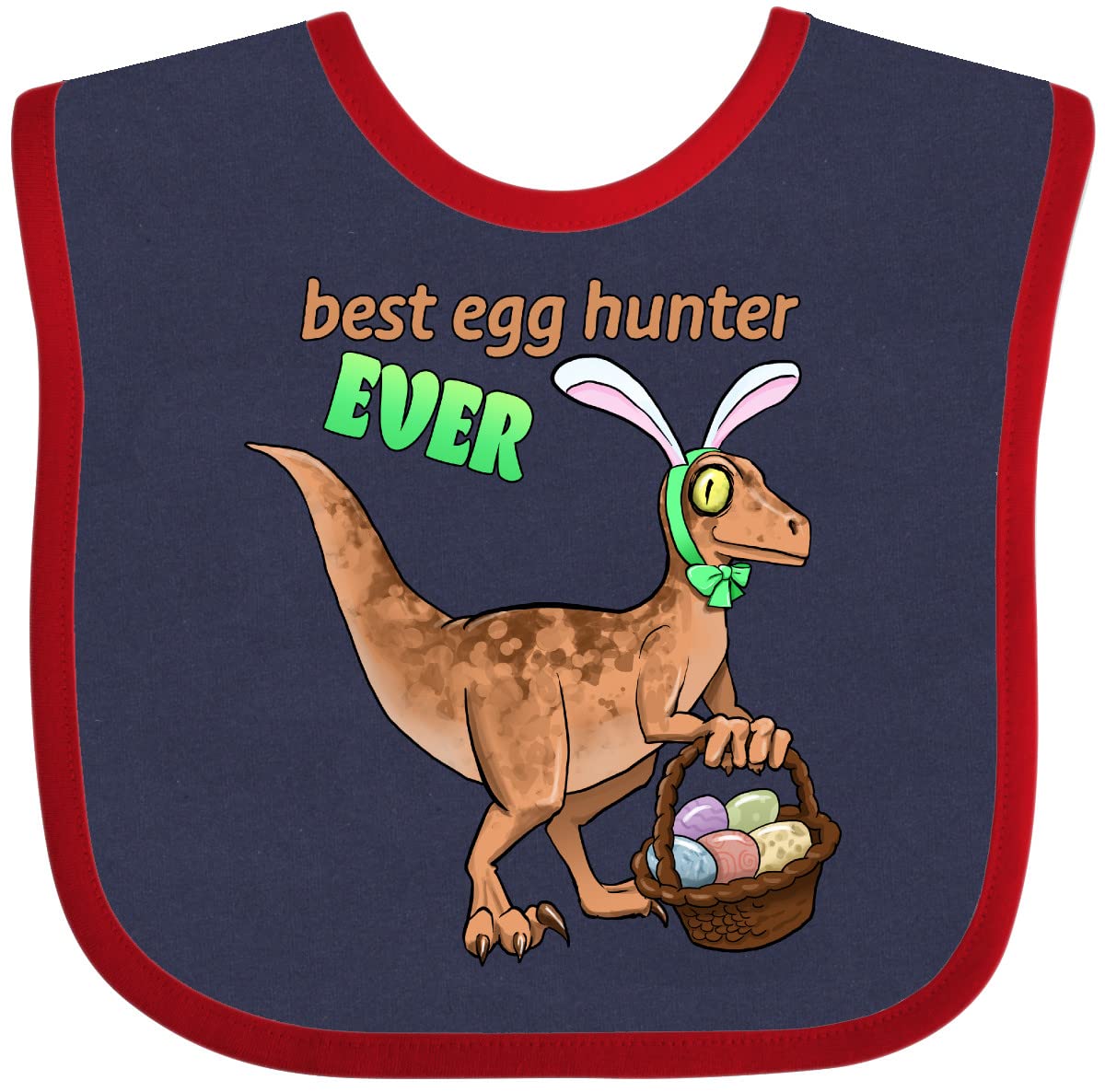 Best Egg Hunter Ever Easter Dinosaur Baby Bib - Adorable Dino Design for Easter Egg Hunts, Baby Showers & Holiday Gifts - Soft & Absorbent for Messy Eaters