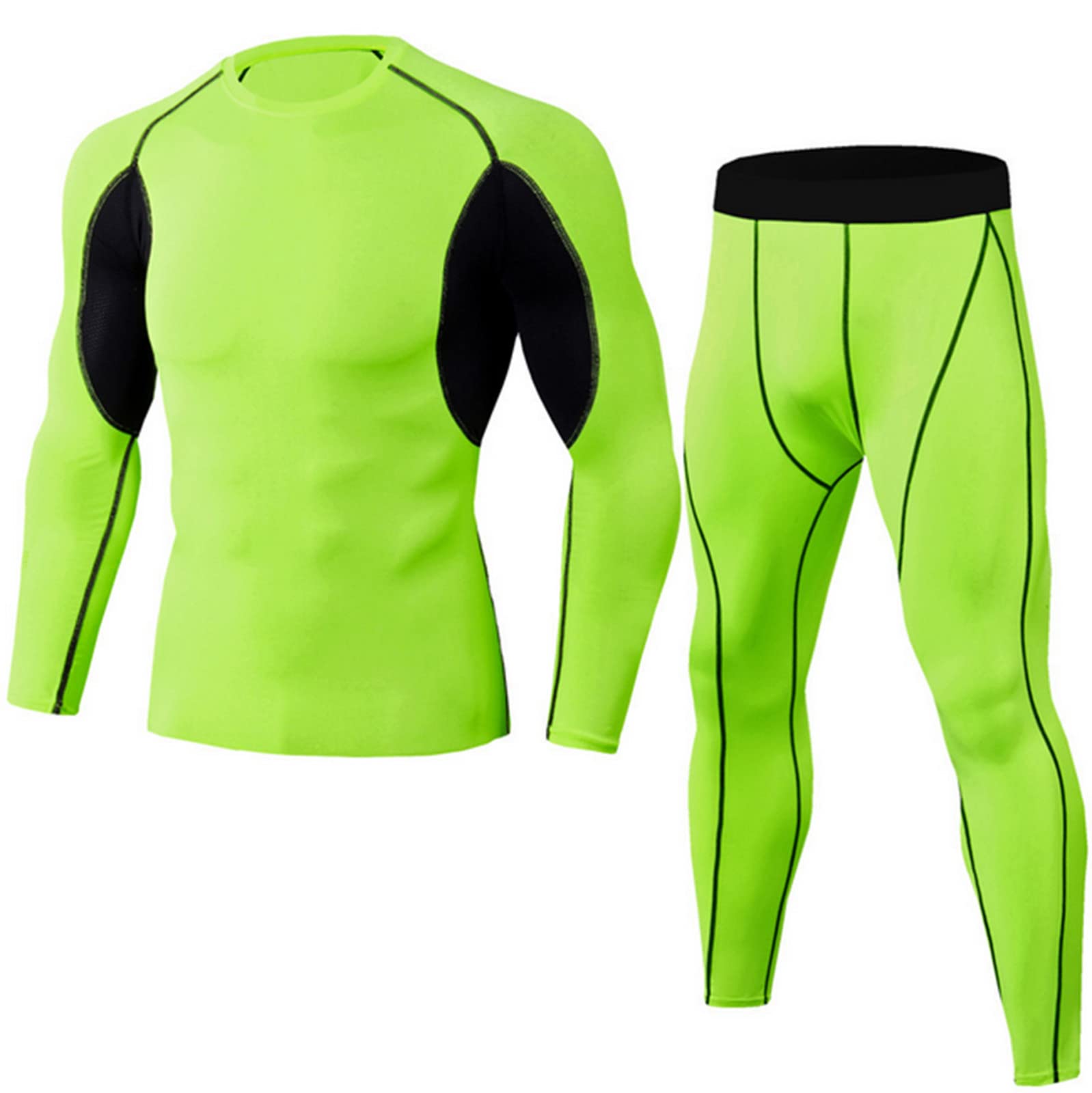 Women's & Men's 2-Piece Quick-Dry Activewear Set - Long Sleeve Leggings for Yoga, Running, Cycling & Basketball | Moisture-Wicking Workout Clothes for Gym, Fitness & Sports