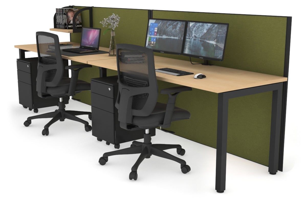 Horizon Quadro 2-Person Office Workstation with Square Legs - 1600L x 700W Dimensions - Perfect for Shared Workspaces & Collaborative Office Environments