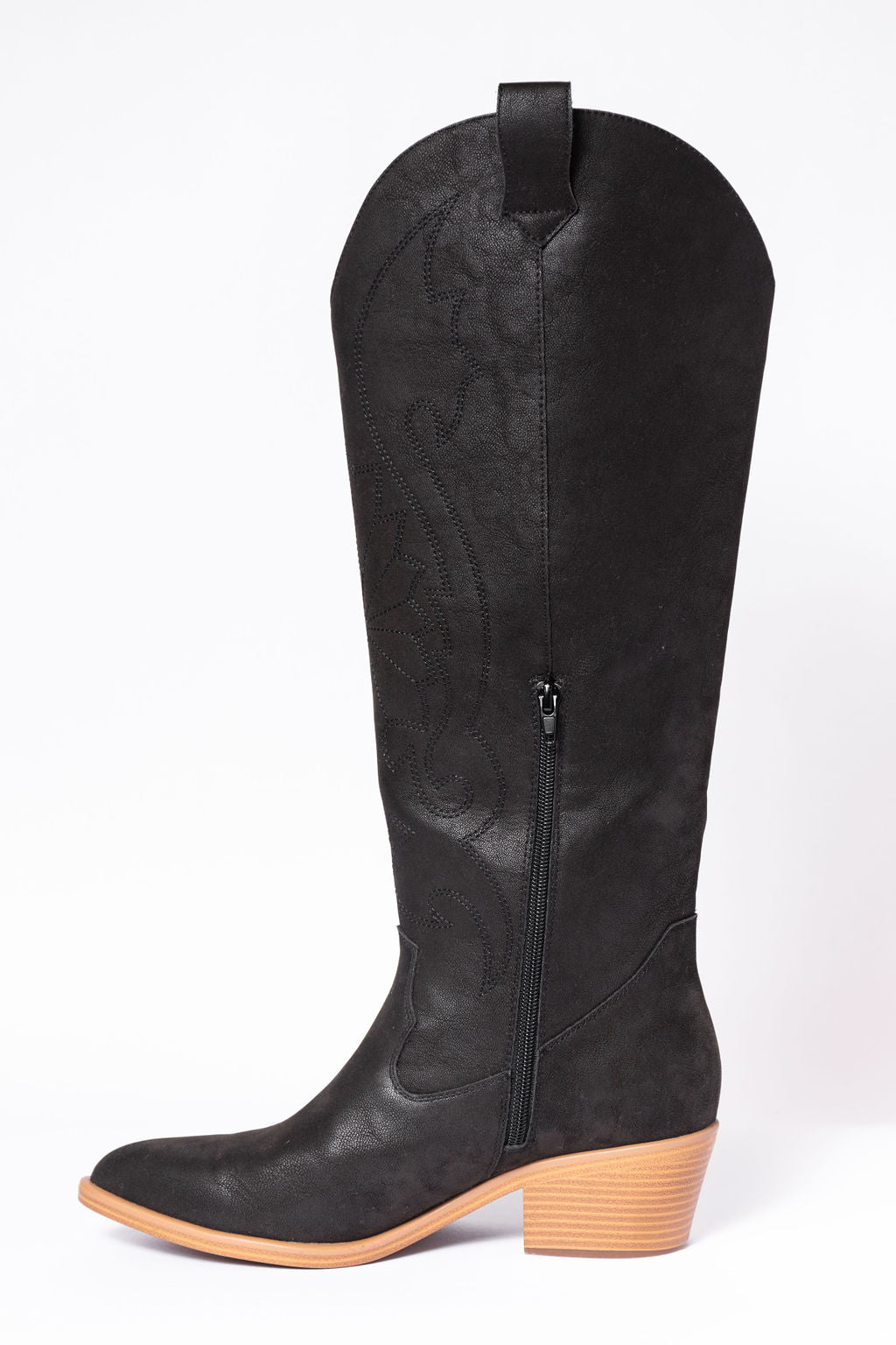 Shania Black Cowboy Boots for Women - Genuine Leather Western Riding Boots with Pointed Toe & Stacked Heel | Perfect for Country Music Festivals, Rodeos & Western Fashion