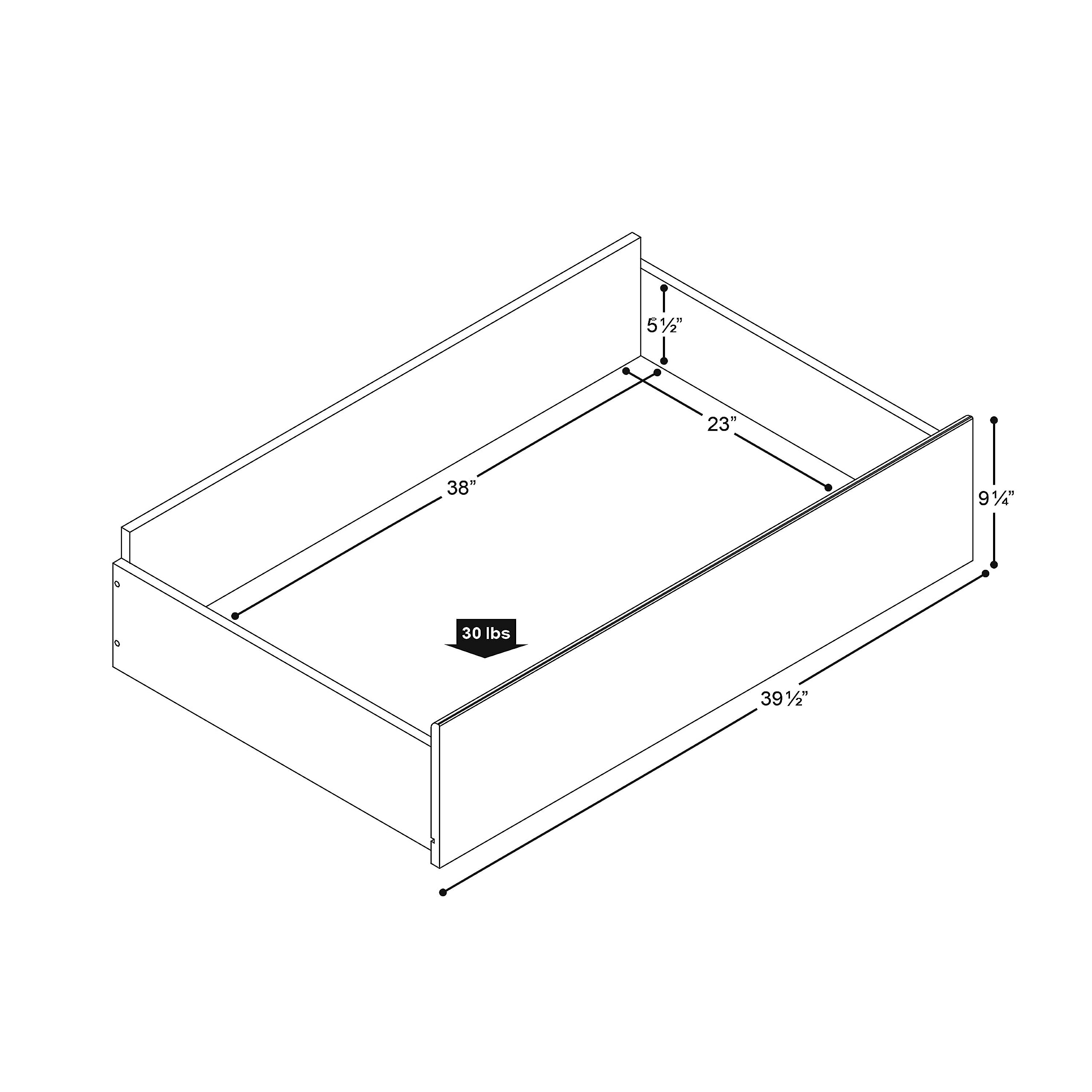 Prepac Select Rolling Storage Drawers for 4-Post Storage Bed - Set of 2 Underbed Drawers on Wheels 24.25