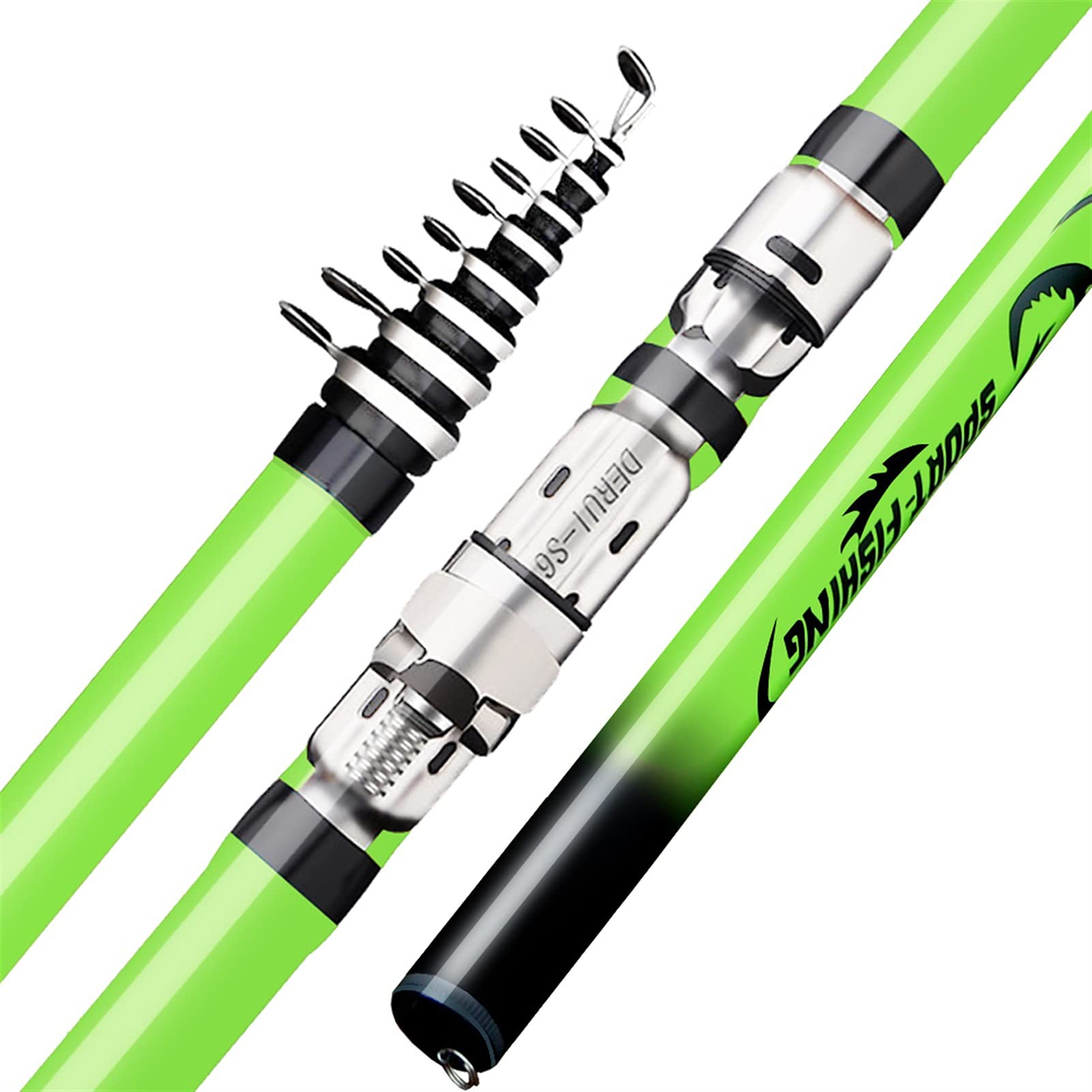Telescopic Carbon Fiber Fishing Rod and Reel Combo - 3.6M Portable Ultralight Spinning Rod for Rock, Carp & Travel Fishing | Perfect for Backpacking, Shore Fishing & Outdoor Adventures