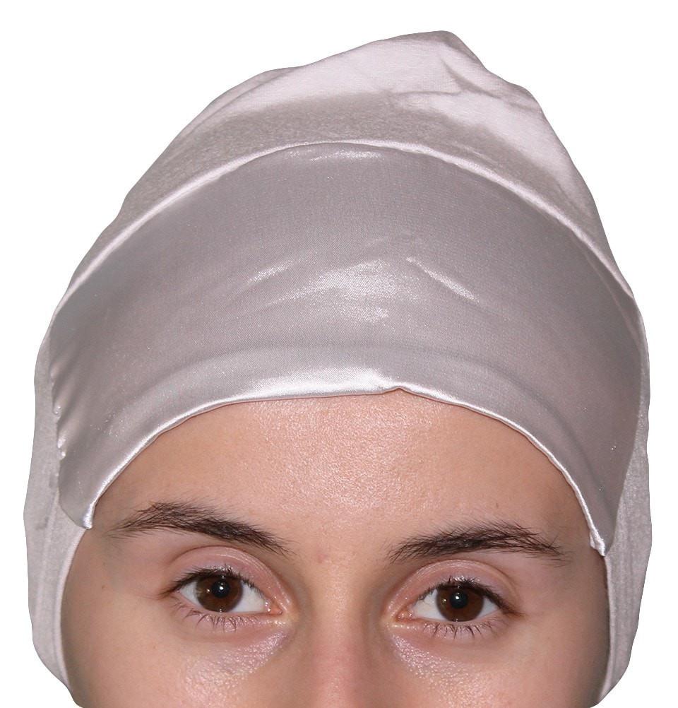 Aker Satin Bonnet Underscarf for Women - White Silk-Like Hair Wrap for Sleeping & Protective Styling
