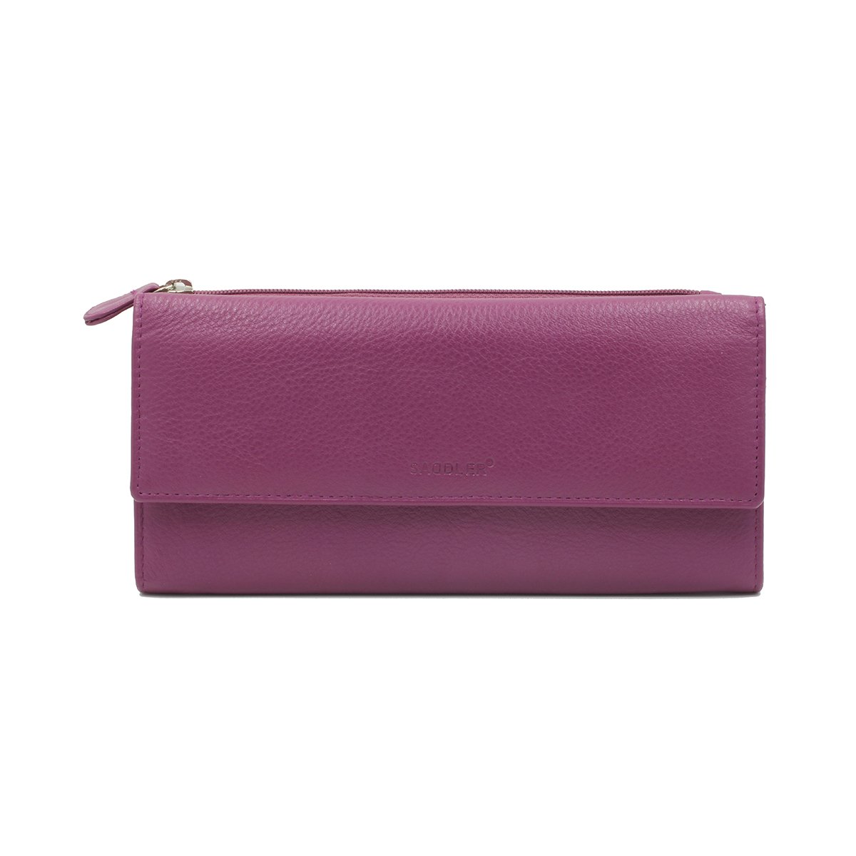 Luxury Women's Leather RFID Blocking Wallet with Zipper Coin Pocket - Designer Multi-Zipper Credit Card Holder & Clutch Purse for Ladies (Magenta) | Perfect for Everyday Use, Travel & Gift Giving