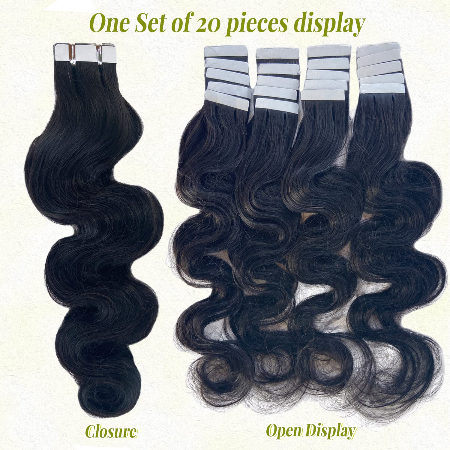14 Inch 20 Pieces Double Sided Body Wave Tape in Human Hair Extensions - 50G Real Human Hair for Black Women | Perfect for Daily Styling, Parties & Special Occasions