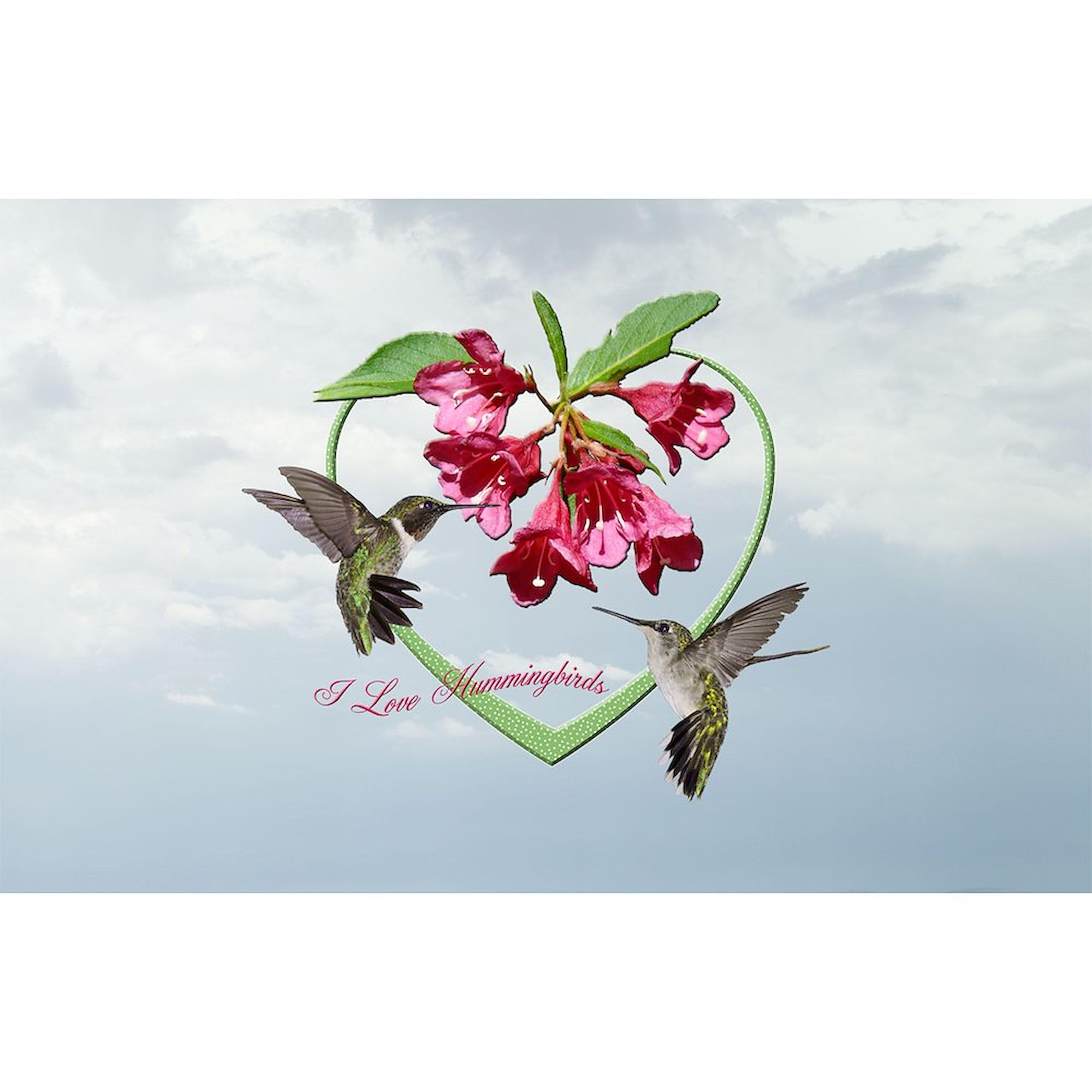 I Love Hummingbirds Oval Car Bumper Sticker - Waterproof Vinyl Decal for Cars, Laptops, Windows | Perfect for Bird Lovers & Nature Enthusiasts