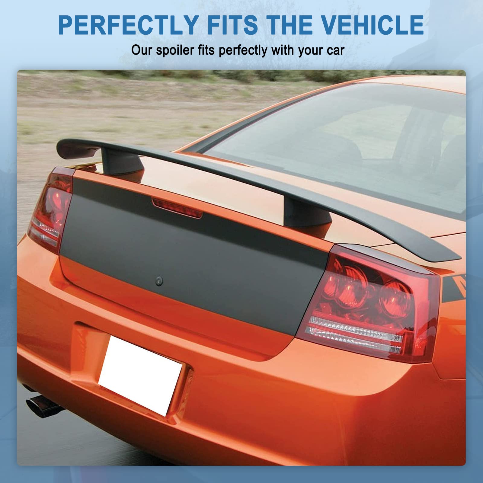2006-2010 Dodge Charger Rear Trunk Spoiler Wing - High Performance Carbon Fiber Lip Spoiler for Sedan - Enhances Aerodynamics & Sporty Style (Perfect for Car Enthusiasts & Street Racing)