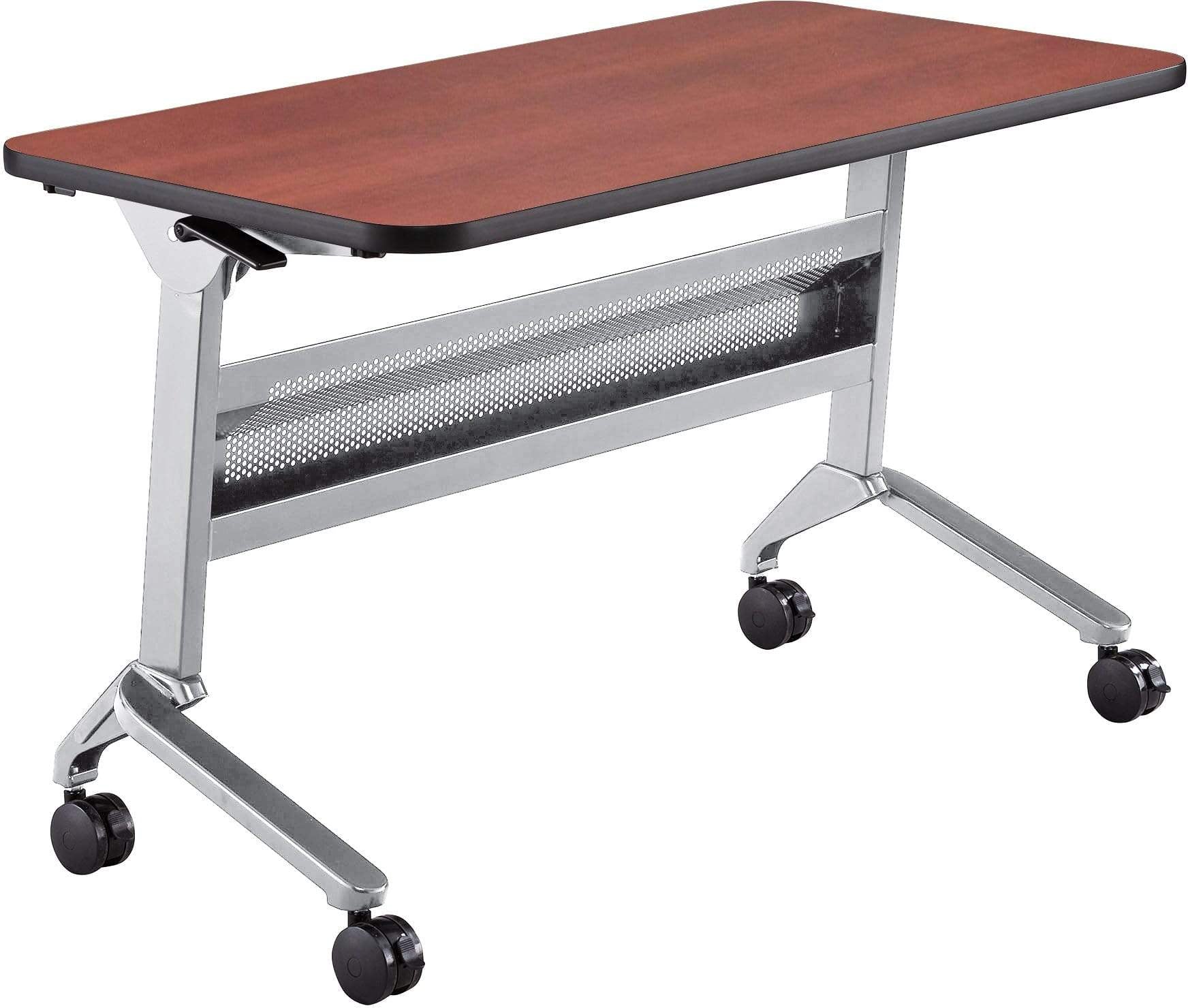 Safco Flip N Go 24 x 48 Inch Rectangular Training Table - Portable Folding Conference Table with Wheels [LF2448T] - Perfect for Meetings, Classrooms & Office Training Sessions