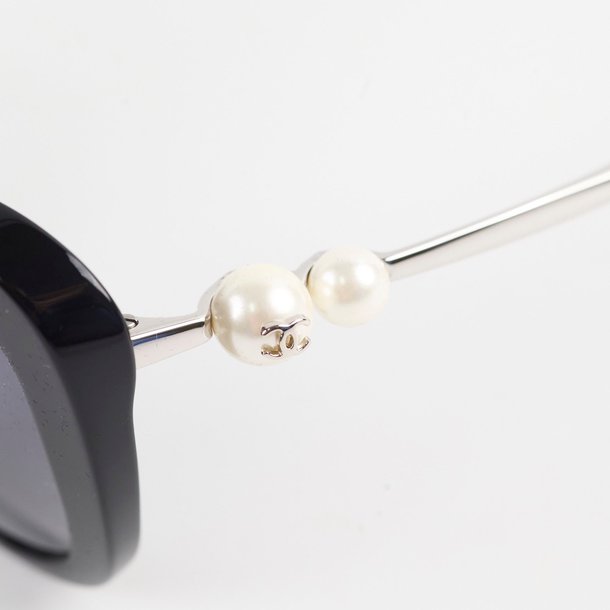 Chanel Square Sunglasses with Pearly Temple - Luxury Fashion Sunglasses for Women - Perfect for Beach, Travel & Everyday Style