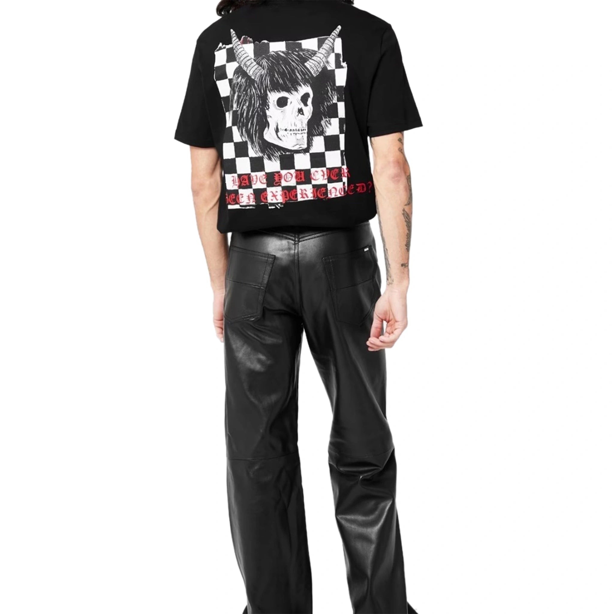 Amiri Wes Lang Checker Skull Black T-Shirt - Stylish Graphic Tee for Men, Streetwear Fashion, Casual Wear & Concert Outfits