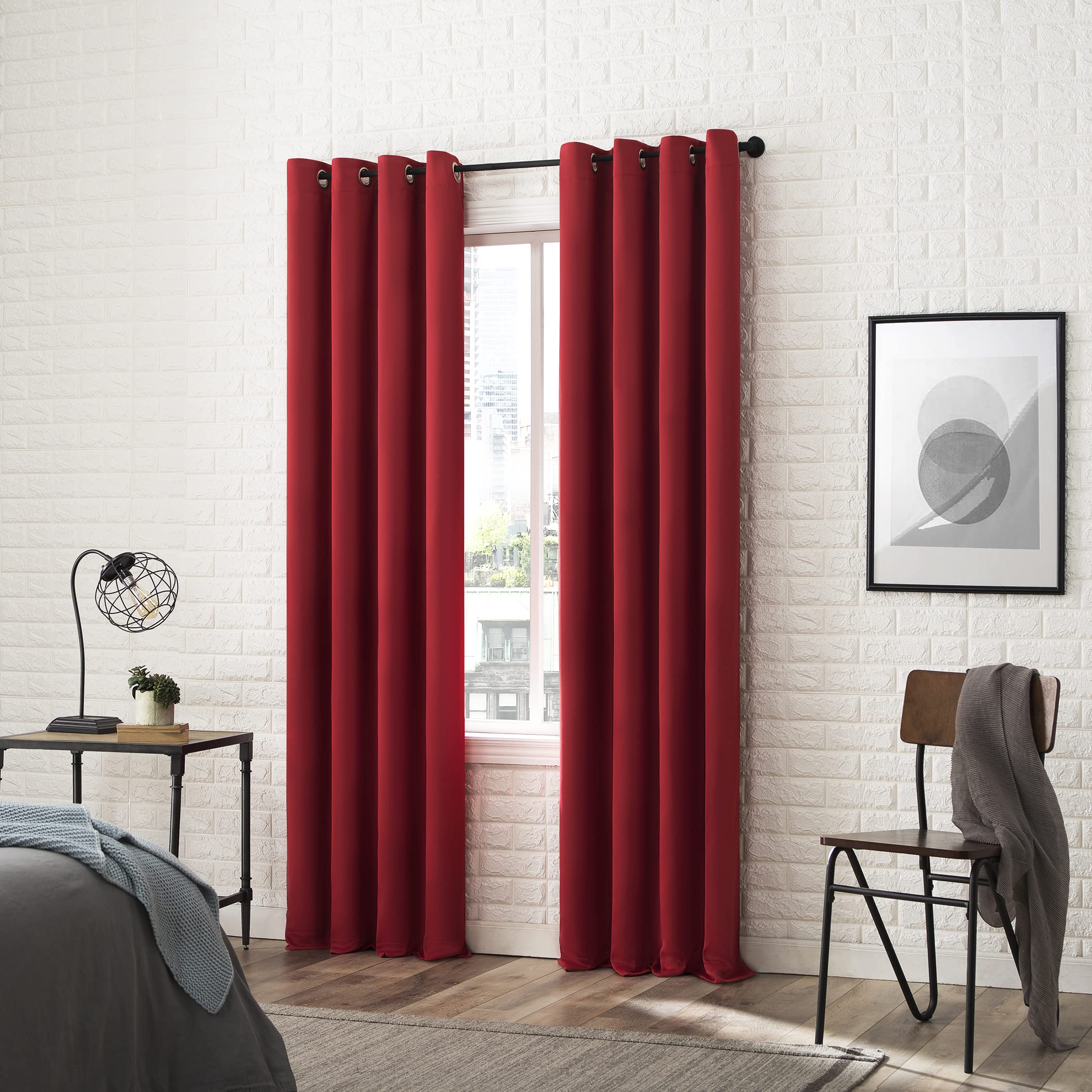Sun Zero Soho 2-Pack Blackout Energy Efficient Grommet Curtain Panels, 54