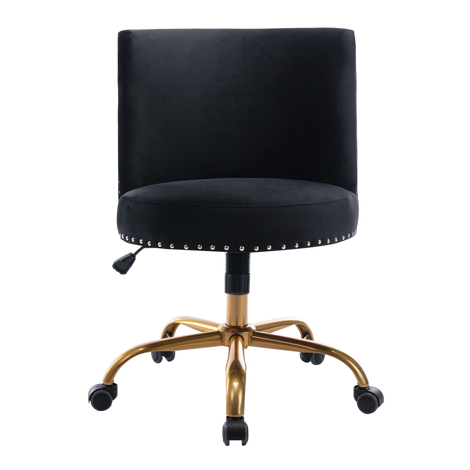 Velvet Swivel Office Chair - Modern Tilt Task Chair for Home Office, Computer Desk, Living Room & Bedroom - Ergonomic Accent Chair for Work, Study & Relaxation (Black)