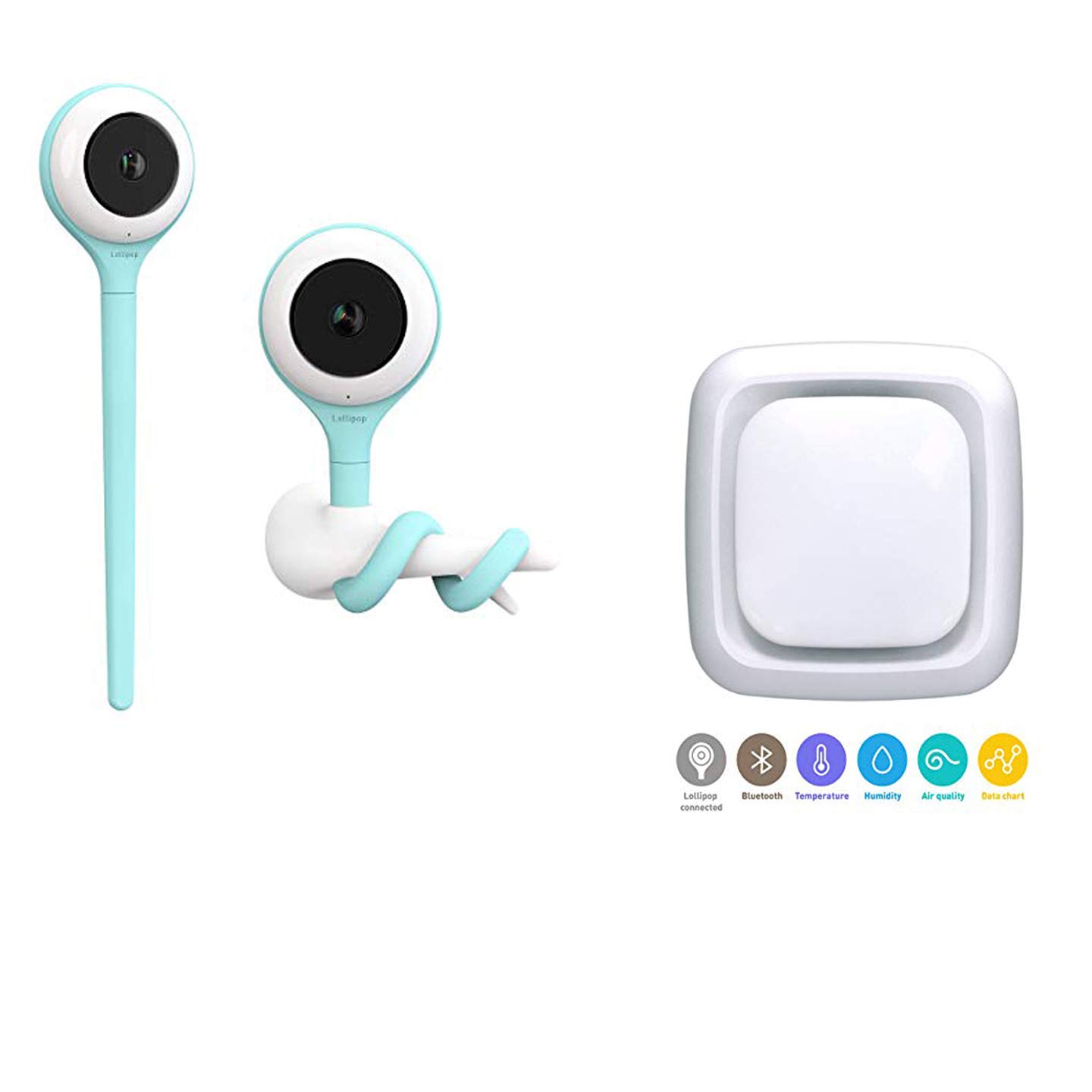 Lollipop Smart Baby Monitor with HD Camera & Audio - 1080p Video Baby Monitor with Night Vision, Crying Detection, 2-Way Talk, Real-Time Alerts - Perfect for Nursery, Travel & Home Security Monitoring