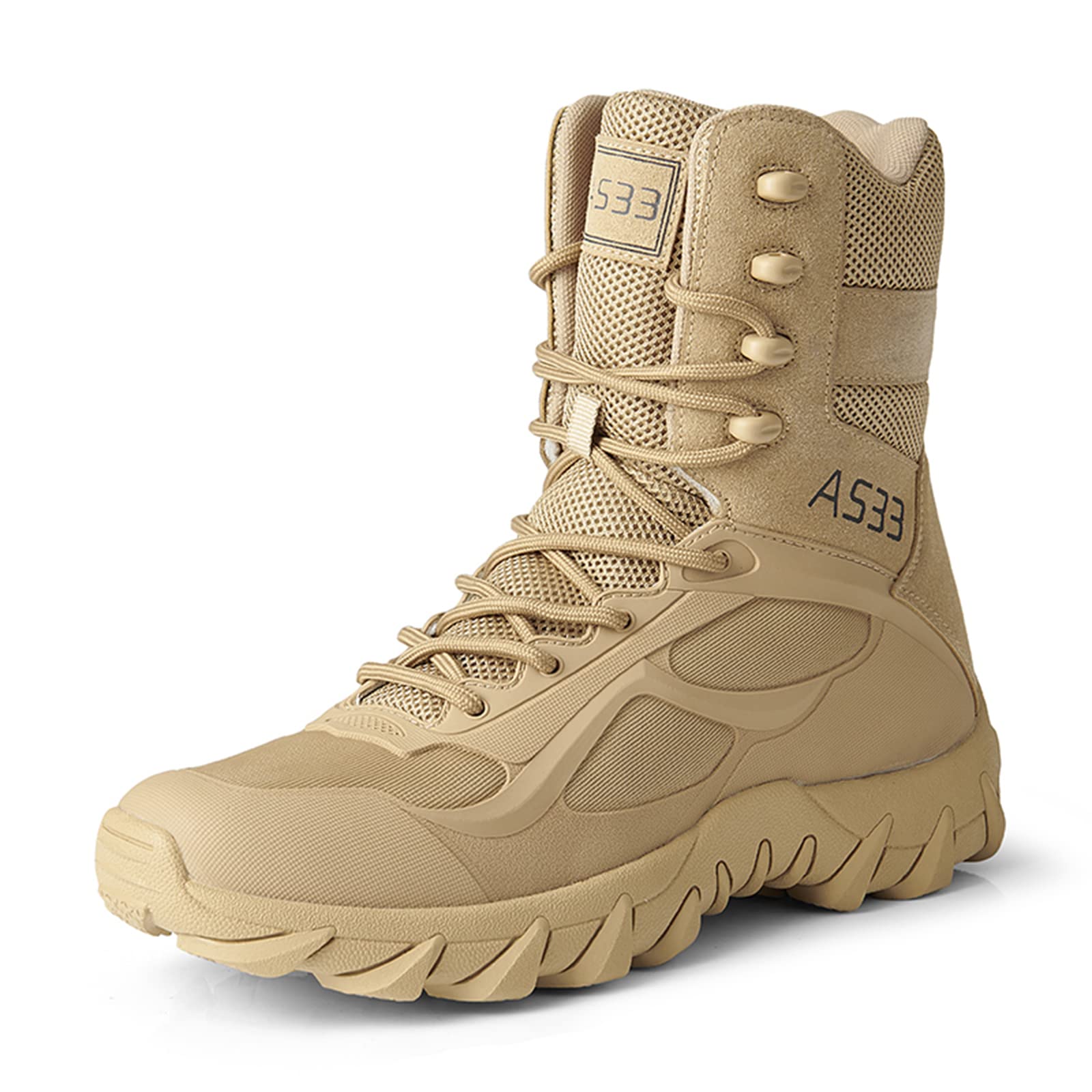 Men's High Top Breathable Tactical Boots - Durable Outdoor Hiking & Training Shoes for Military, Work & Adventure | Waterproof & Slip-Resistant