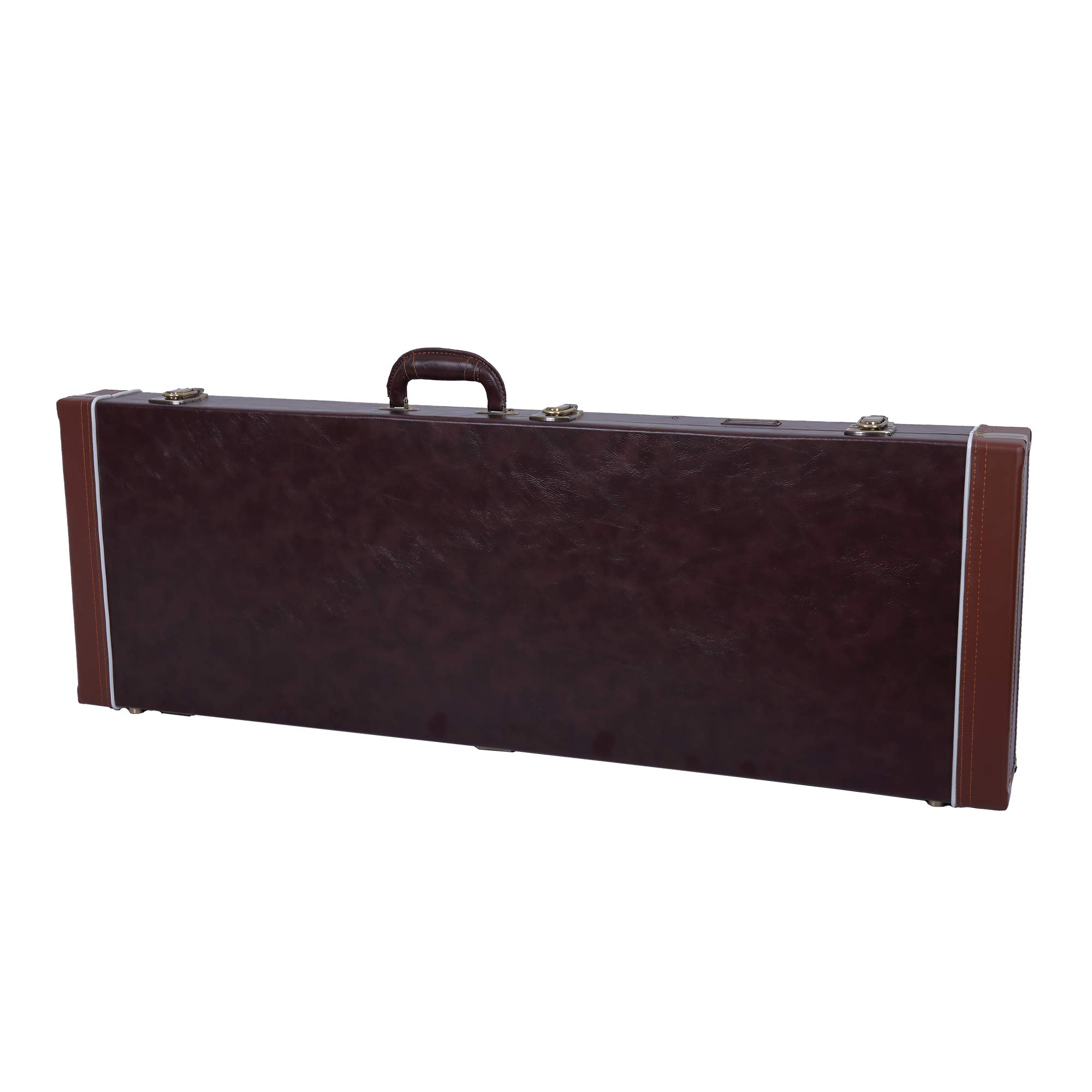 Crossrock CRW600EBR Electric Guitar Hard Case - Wooden Storage for Fender Telecaster & Stratocaster, Brown - Perfect for Travel, Gigging & Stage Performances