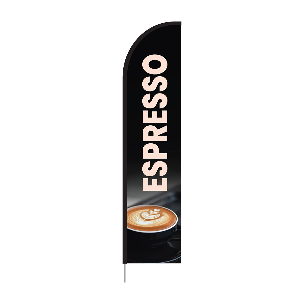 Premium Espresso Coffee Shop Sign - 15ft Outdoor Feather Banner Pole Kit for Restaurants, Cafes & Retail Stores | Perfect for Storefronts, Events & Business Branding