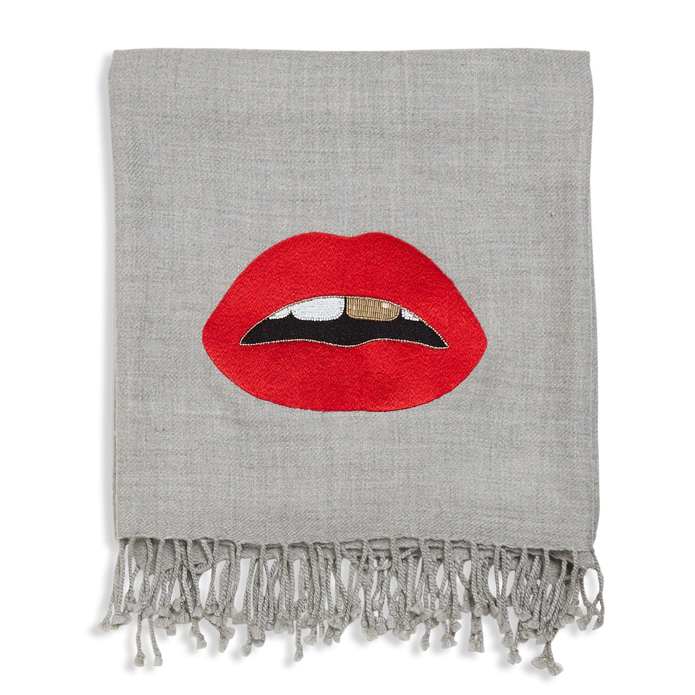 Embellished Lips Throw Blanket - Soft & Cozy Decorative Accent for Couch, Bed, or Gift - Perfect for Home Decor, Living Room, and Cozy Nights