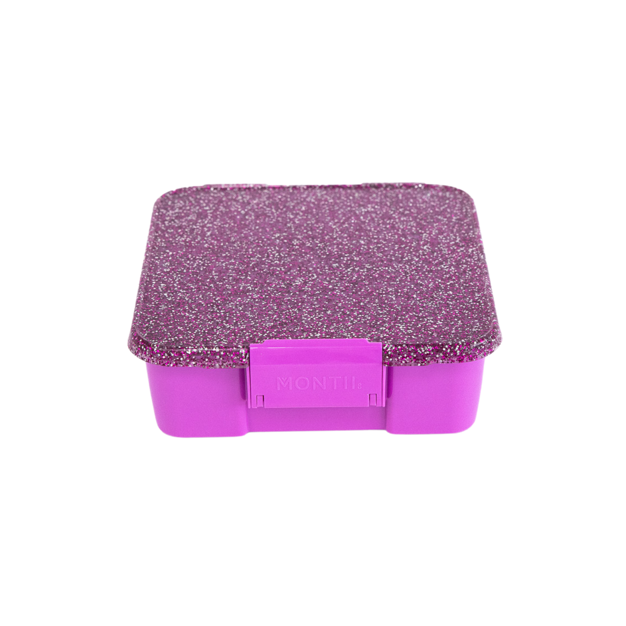 Montii.Co Bento 5 Lunch Box - Magenta Glitter Insulated Food Container for Kids & Adults | Perfect for School, Work, Picnics & Meal Prep