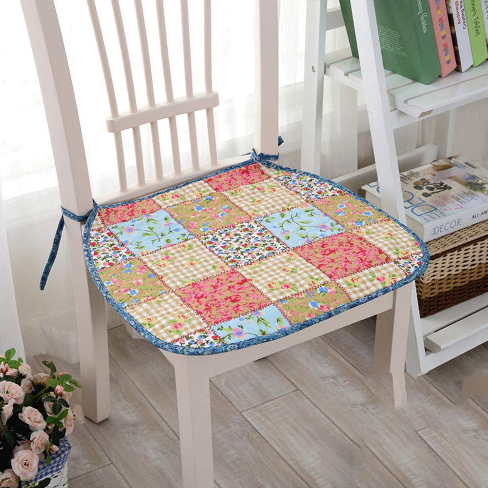 JRG Cotton Summer Chair Cover - Non-Slip Garden & Office Seat Cushion with Floral Design (40x45cm) - Perfect for Dining Chairs, Computer Chairs & Outdoor Furniture
