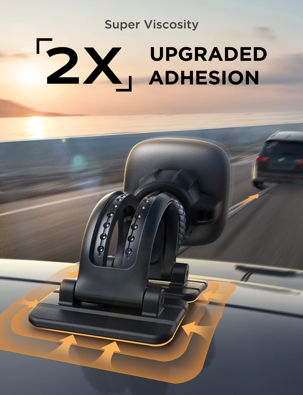 LISEN Magnetic Car Phone Holder with 6 Strong Magnets - Universal Phone Mount for iPhone & All Smartphones - Case Friendly, Replaceable Base, Vent Mount - Perfect for Driving, Commuting & Road Trips (Black)