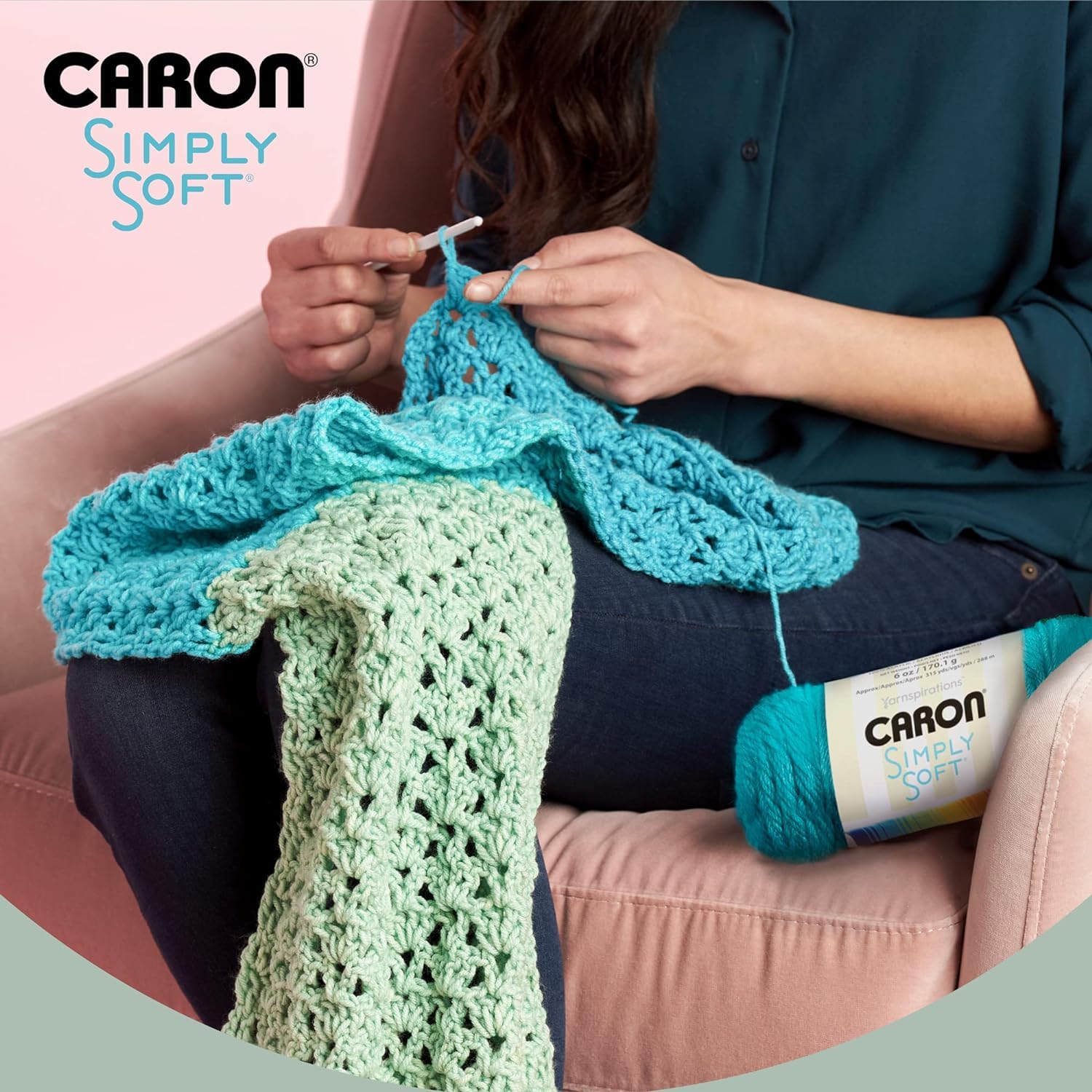 Premium Caron H9700H9503 Simply Soft Heathers Yarn - 5 oz Woodland Heather Acrylic Knitting Yarn - 1 Ball for Crochet, Knitting & DIY Crafts - Perfect for Scarves, Blankets & Baby Clothes
