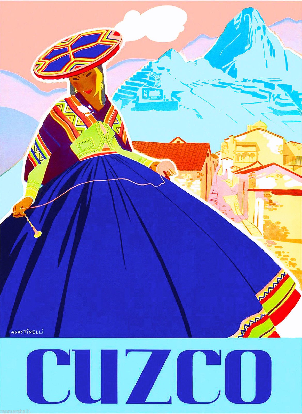 Vintage Travel Magnet - Machu Picchu & Cusco Peru Souvenir, Inca Culture Inspired Fridge Magnet for Travel Lovers & Collectors | Perfect for Refrigerators, Lockers & Scrapbooking
