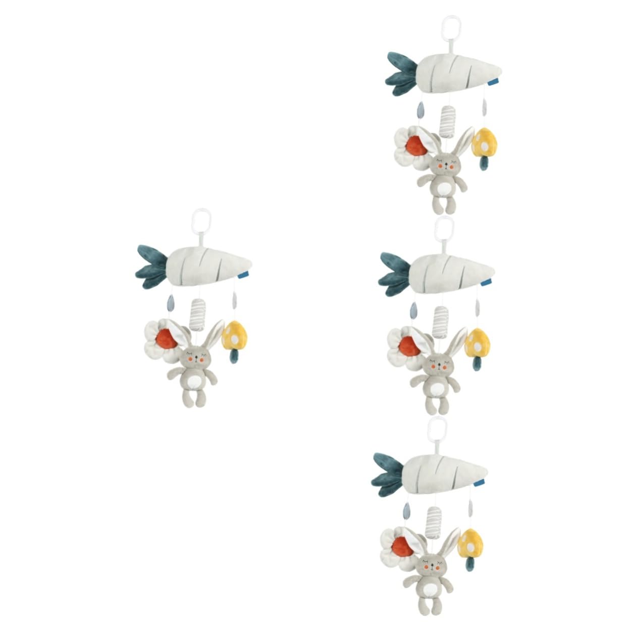 HEMOTON 4 Pack Cartoon Pendant Wind Chimes - Cute Scrump Plush Hanging Toys for Girls, Soft Crystal Velvet Animal Decor for Bedroom, Nursery & Garden