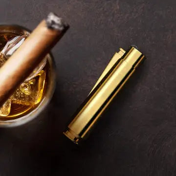 50 Cal Brass Lighter - Windproof Refillable Butane Lighter for Outdoor Camping, Hiking, BBQ & Survival Gear