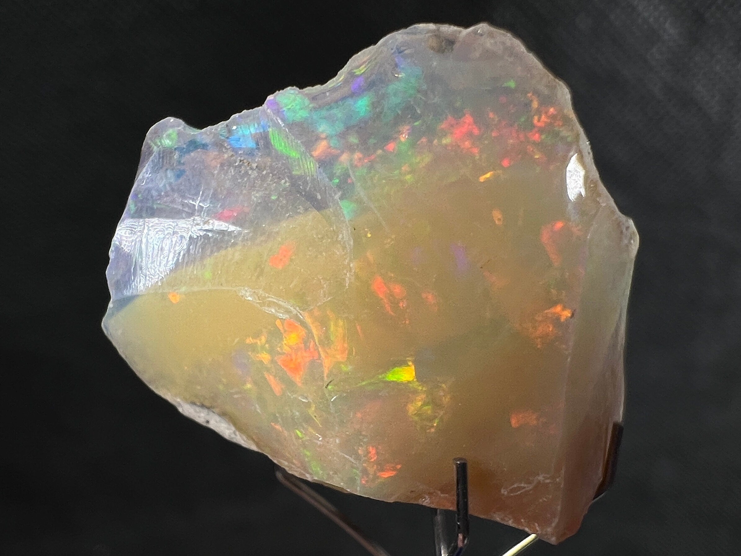 4A+ Welo Opal Raw Crystal - Cutting Grade Certified Opal Gemstone for Jewelry Making | Natural Ethiopian Opal for Rings, Necklaces & DIY Crafts (50628)