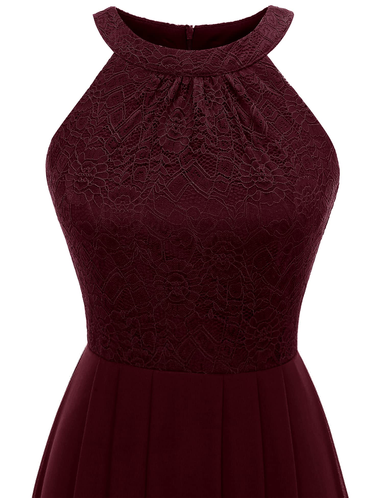 Elegant Women's Long Formal Halter Lace Dress 2024 - Wedding Guest, Bridesmaid, Cocktail Party & Prom Gown | Spring Summer Evening Occasions, Special Events & Black Tie Dinners