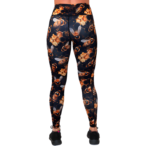 Queen Bee High Waist Yoga Leggings for Women - Comfortable Workout Tights with Pockets - Perfect for Yoga, Gym, Running & Lounge Wear