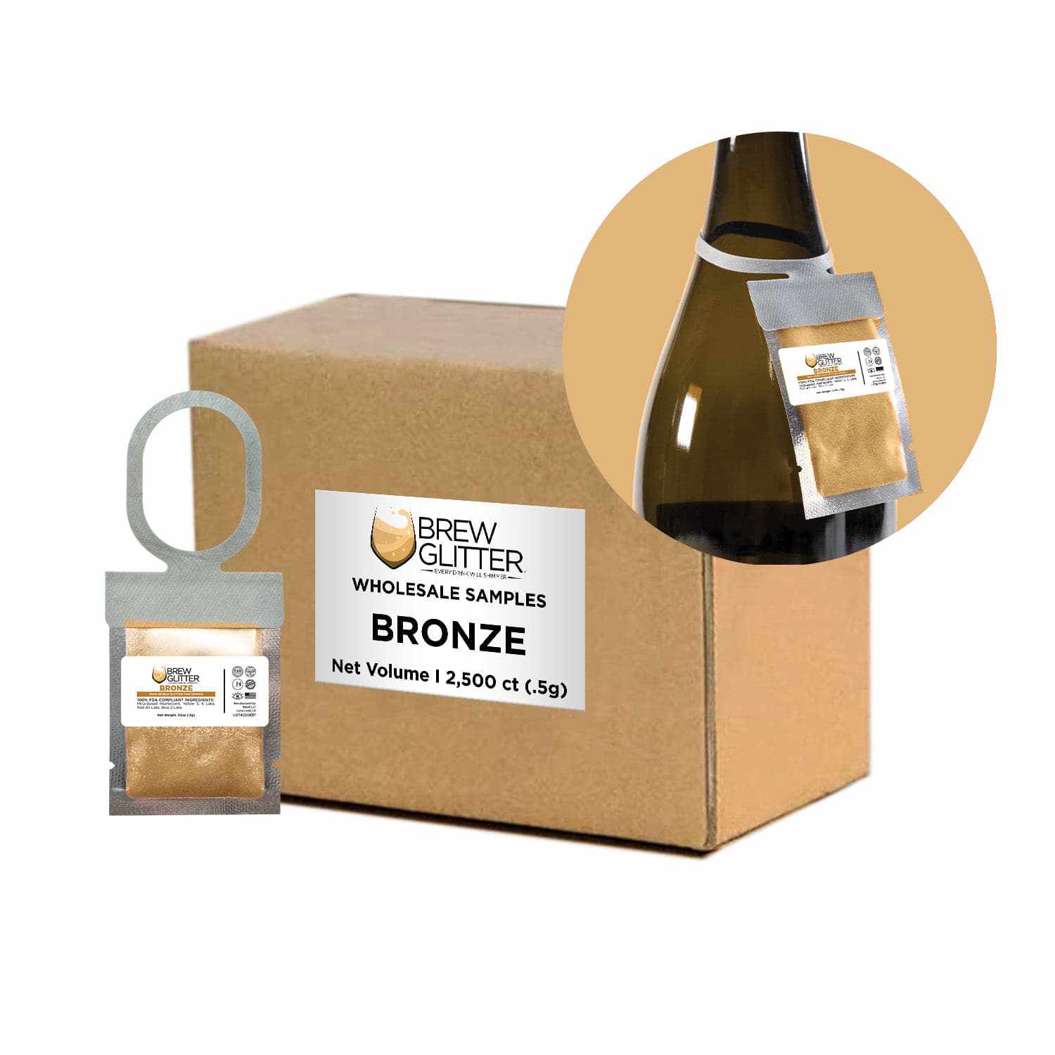 Bronze Brew Glitter® Necker Scarf - Bulk Wholesale for Women & Men | Perfect for Festivals, Parties, and Fashion Accessories
