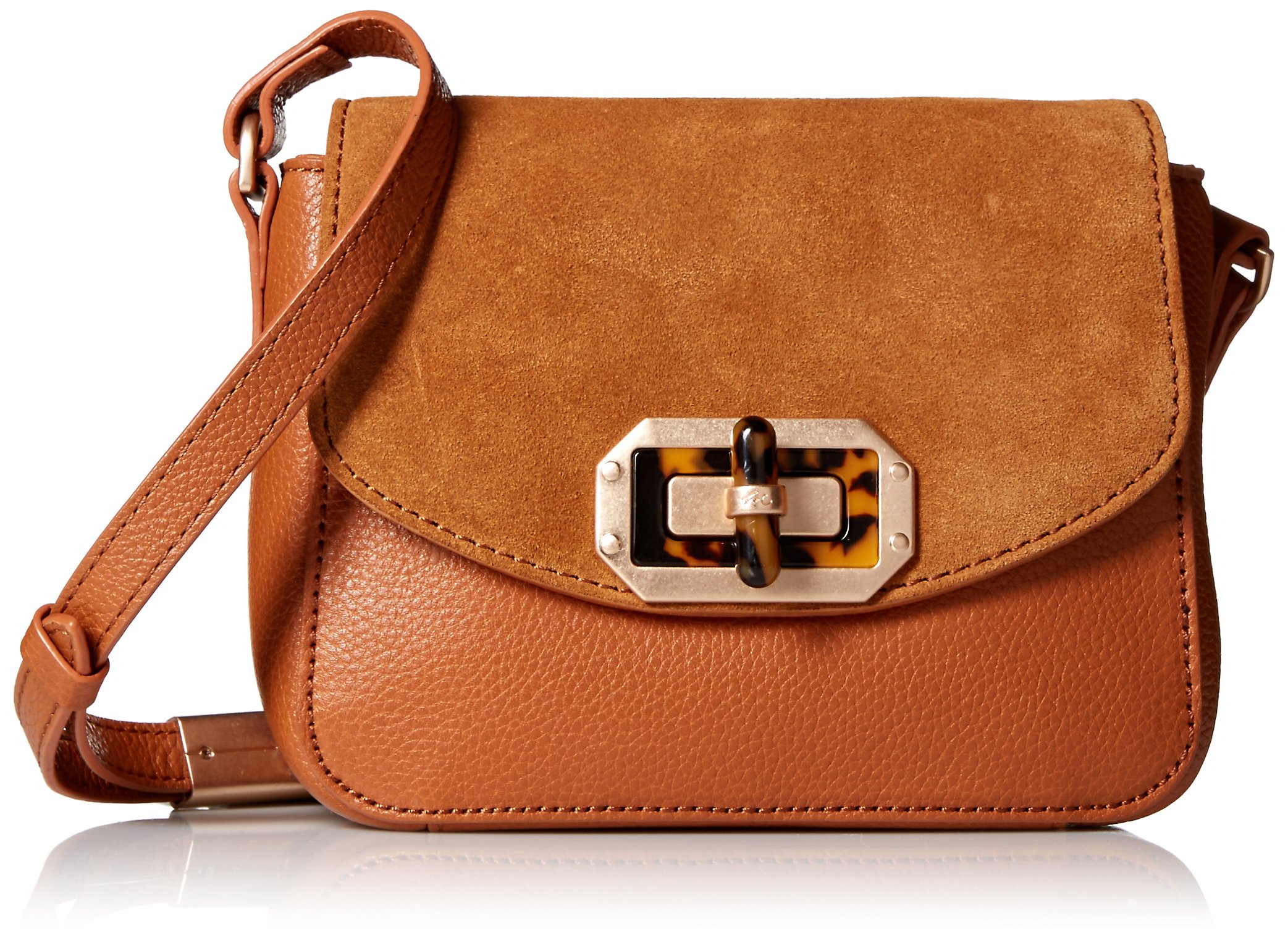 Foley + Corinna Whitney Crossbody Bag - Honey Brown Suede Leather Purse for Women | Perfect for Everyday Use, Travel & Shopping