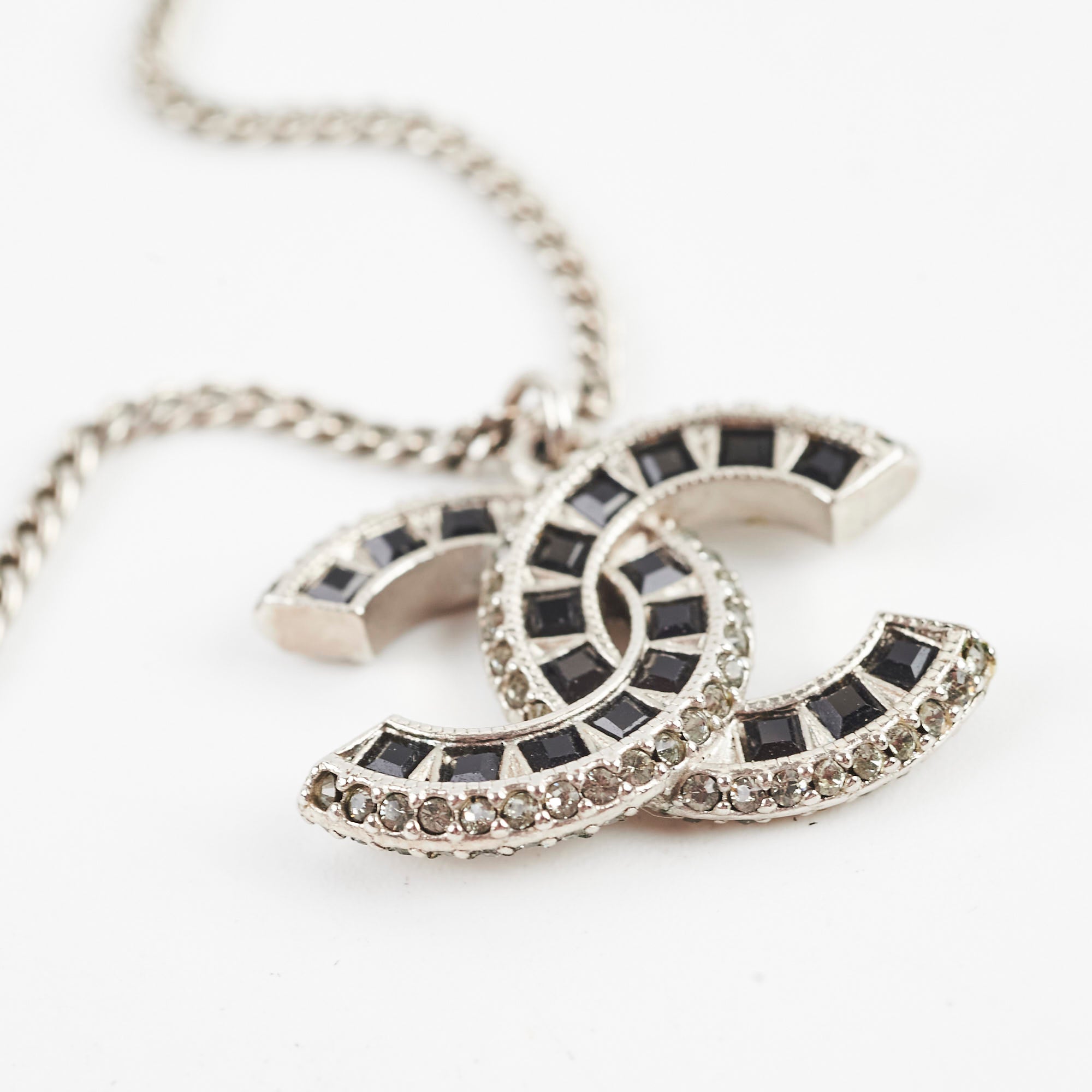 Chanel CC Silver Necklace for Women - Elegant Costume Jewelry for Party, Wedding & Everyday Wear