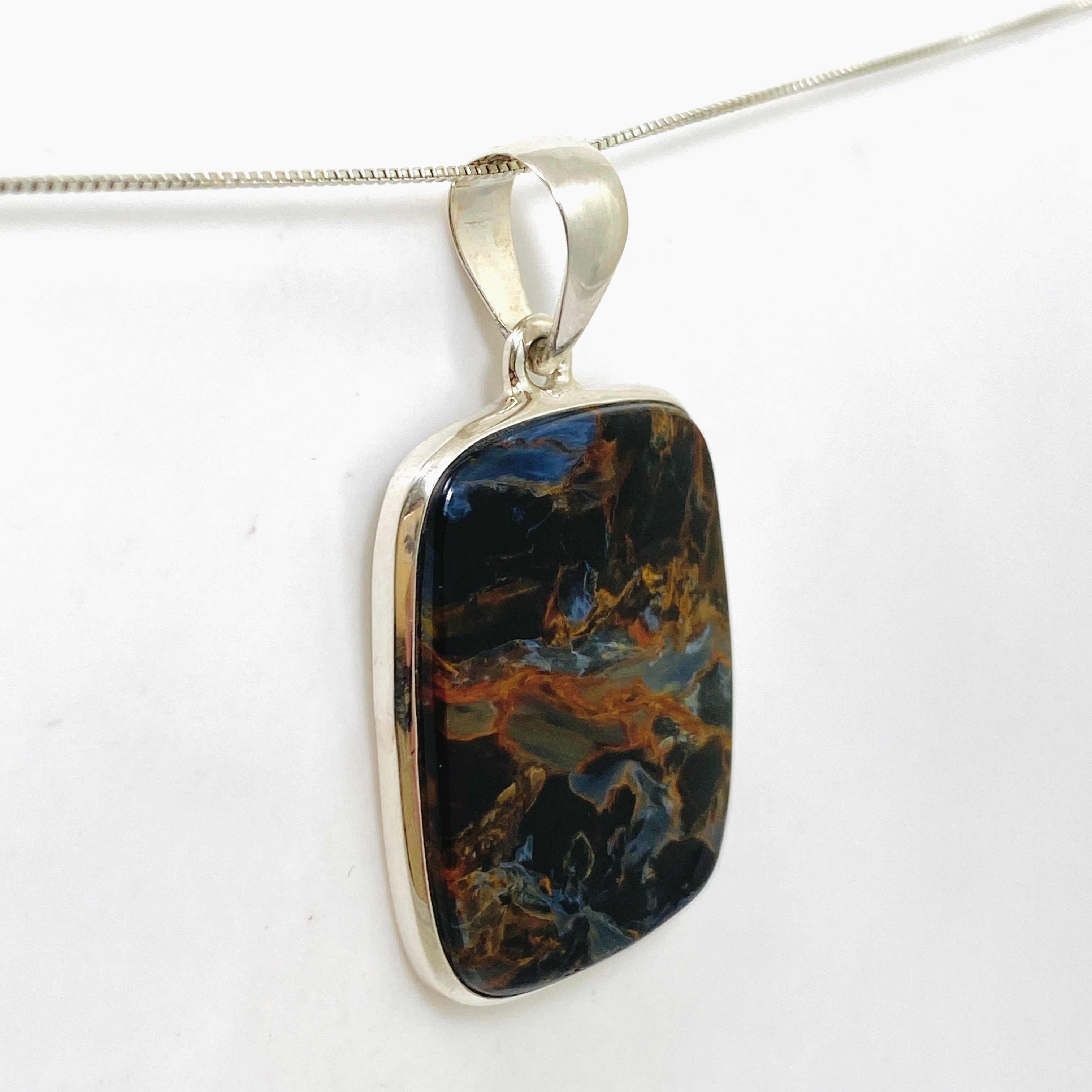 Natural Pietersite Rectangular Cabochon Pendant - Premium Stone Jewelry PPGJ1066 for Women's Fashion & Spiritual Healing