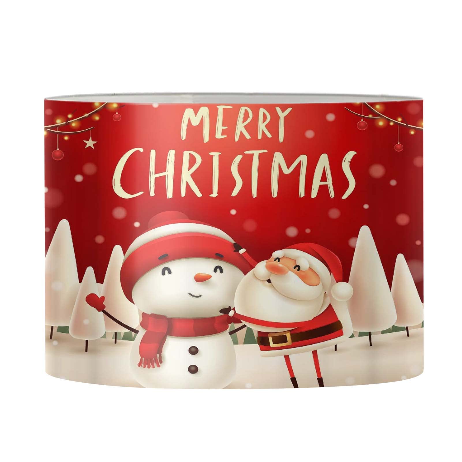 Jeiento Large Christmas Table Lamp Shade - Santa and Snowman Design, 13.4x8.1 Inch Holiday Desk Lamp Cover for Home Decor, Perfect for Living Room, Bedroom & Christmas Party Decoration